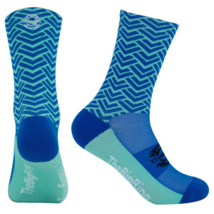 Sock Big Ring Herringbone Aqua