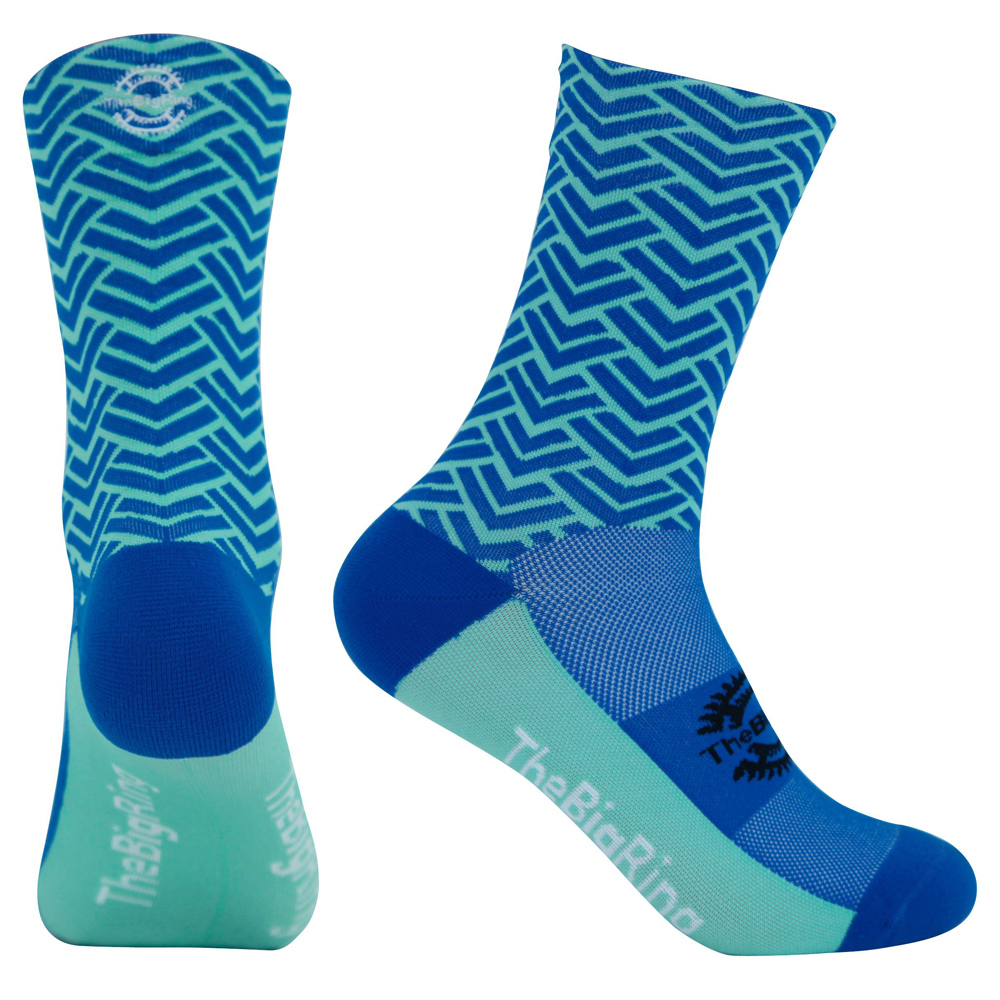 Sock Big Ring Herringbone Aqua 1 Sock Big Ring Herringbone Aqua
