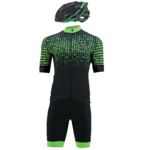 Road Helmet + Jersey + BIB Shorts from Green machine