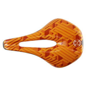 Bicycle Saddle Full Carbon Customized Big Ring Orange Maze