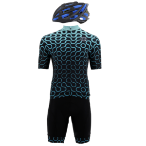Road Helmet + Jersey + BIB Shorts from Chaindrive Blue/Black