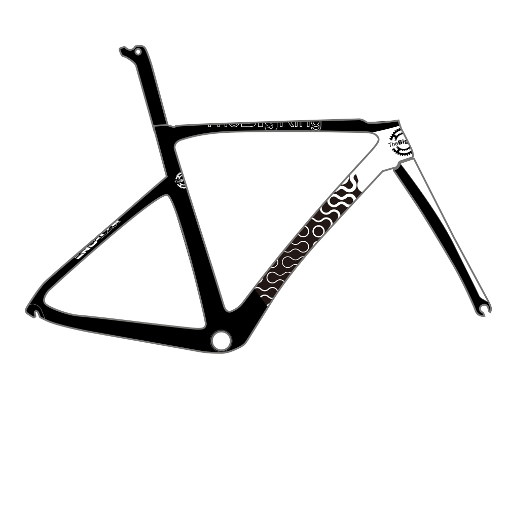 Bicycle Frame Customised Big Ring Chaindrive White/Black 1 Bicycle Frame Customised Big Ring Chaindrive White/Black