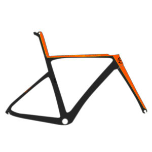 Bicycle Frame Customised Big Ring Heartbeat Orange Fade