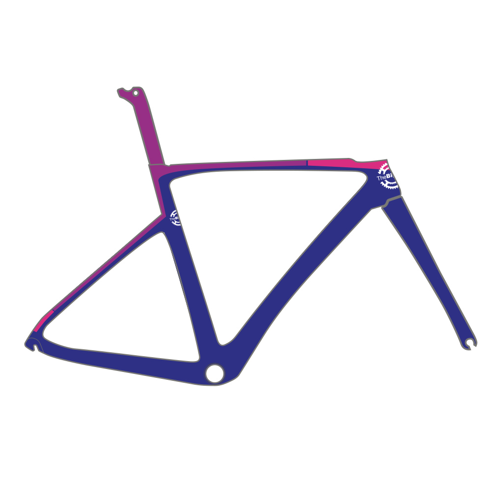 Bicycle Frame Customised Big Ring Rothko Style Pink Bands 1 Bicycle Frame Customised Big Ring Rothko Style Pink Bands