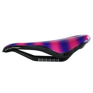 Bicycle Saddle Full Carbon Customized Big Ring Rothko Style Pink Bands