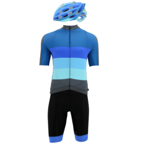 Road Helmet + Jersey + BIB Shorts from Ride Blues/Grey