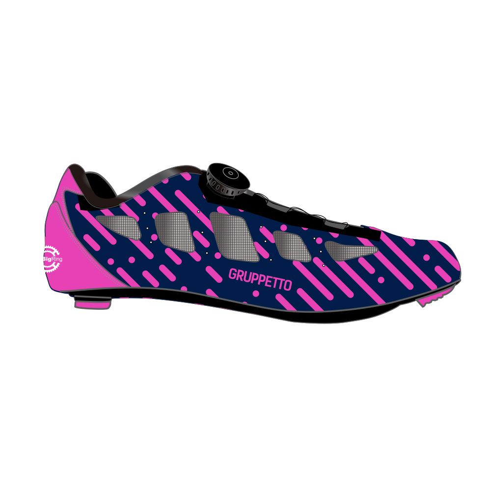 BMC Bicycle Shoe Big Ring Tri Colour Grupetto Pink Grey Blue