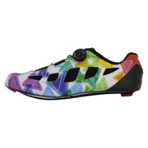 Bicycle Shoe Carbon Customized Big Ring Multi Coloured Triangles