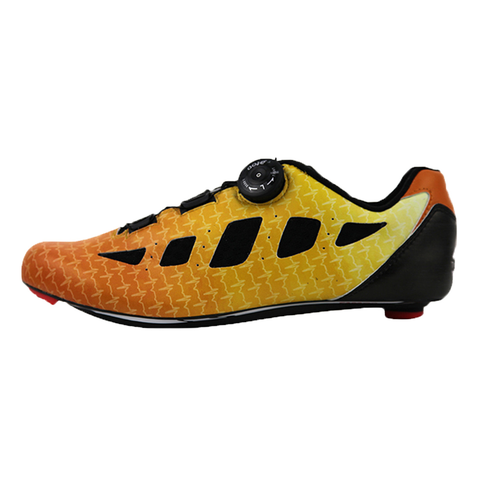 BR3130-16 Bicycle Shoe Carbon Customized Big Ring Heartbeat Orange Fade