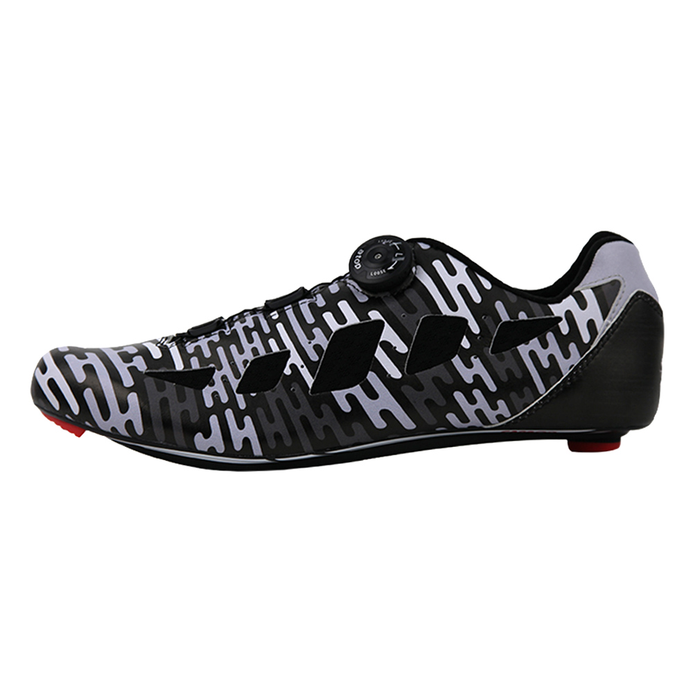 BR3200-16 Bicycle Shoe Carbon Customized Big Ring Tarmac Flow Greys/Black/Aqua
