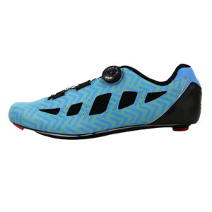 Bicycle Shoe Carbon Customized Big Ring Herringbone Aqua